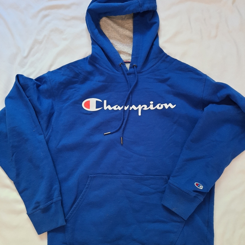Champion Powerblend men's hoodie, Script logo, size M, (GF89H)